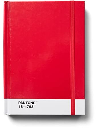 Copenhagen Design PANTONE Notizbuch S, unliniert, 96 Seiten, inkl. Gummiband-Verschluss und Lesezeichen, Red 2035