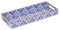 MAONAME Vassoio decorativo blu, vassoio da portata in plastica con manici, vassoio marocchino rettangolare, vassoio lungo e stretto per bagno, lavello da cucina, 35,1 x 15,2 x 4 cm