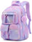 PIG PIG GIRL Kinder-Rucksack für Mädchen, Schultaschen für Mittelschule, Schüler, Büchertasche für Grundschule, Violett, Einheitsgröße, Niedlich