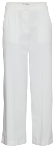 ICHI IHKATE Damen Hose Stoffhose mit Stretch gerader Schnitt mit Ziernähte Gürtelschlaufen leicht elastisch, Größe:XXL, Farbe:Cloud Dancer (114201)