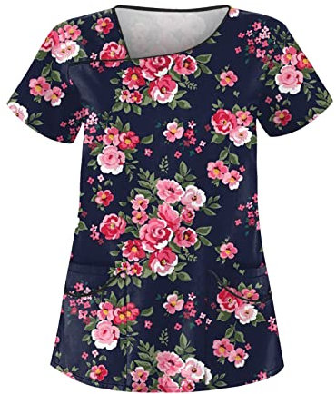 Kasaks Altenpflege Damen Krankenpfleger Kleidung Berufskleidung Altenpflege Kasack Damen Berufskleidung Kassaks Frauen Nurse Uniform Women Kasacks Damen Pflege Nurse Uniformen(4-Navy,3XL)