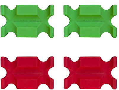 Brama-West Cavaletti Blöcke 4er Set Hindernis / Jumpingblöcke 61 x 38 x 22 cm - Rot & Grün