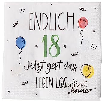 20 Servietten zum Geburtstag, 17x17cm, 3lagig; Papier (18)