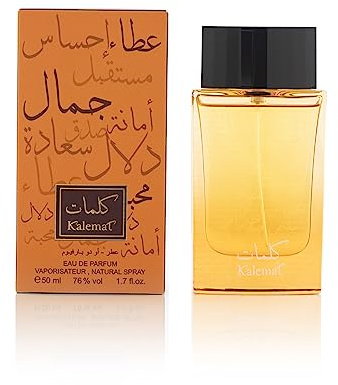 Arabian Oud KALEMAT 50 ml | Eau de Parfum Unisex | Safran, Zimt, Vanille und Sandelholz | Holziger und bernsteinartiger Duft.