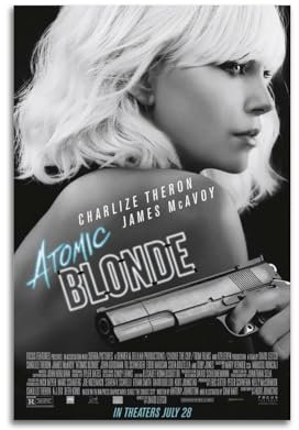 Atomic Blondes Filmposter auf Leinwand, Raumdekoration, Poster für Schlafzimmer, Wohnzimmer, Wände, 40 x 60 cm, ungerahmt