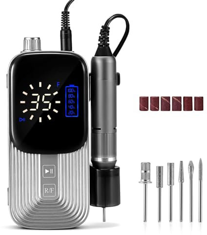 MusyVocay Cortauñas Eléctrico para Uñas de Gel, Lima de Uñas Eléctrica Cortadora Eléctrica Fresadora de Uñas, Cortadora de Uñas Taladro de Uñas Manicura Pedicura Set, 4000mAh, 35000rpm