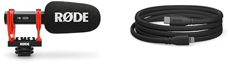 RØDE VideoMic GO II Compact and Lightweight Shotgun Microphone with USB Audio + SC19 USB-C to Lighting Cable (1.5m - iOS Compatible) for Filmmaking, Content Creation, and Location Recording