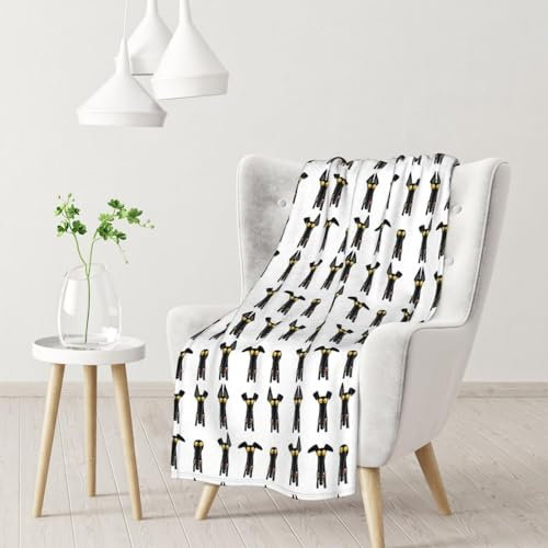 Decke, warme Flanelldecke/Decke, Bettüberwurf für Sofa, Büro, 102 x 76 cm,Windhund-Semaphor weiß