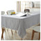 Tischtuch Quadratisch, Tischtuch 140x140CM Polyester Tischdecke Abwaschbar Waschbar Streifen mit Quasten Tischdecken für Küchentisch, Blau