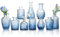 Glasvasen, 10 Stück, Mini-Vase mit blauen Knospen für Tafelaufsätze, kleine Vintage-Blumenvasen für Hochzeiten, Partys, Zuhause, Tischdekoration