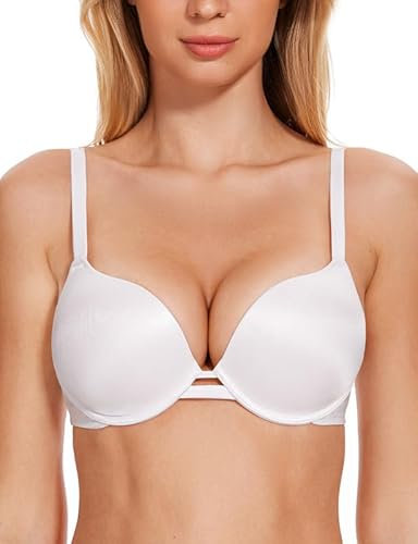 Wingslove Damen Nahtloser Push Up BH mit Bügel Glatter T-Shirt Büstenhalter Leicht Gepolstert Starker Halt Bustier (85C,Angora)