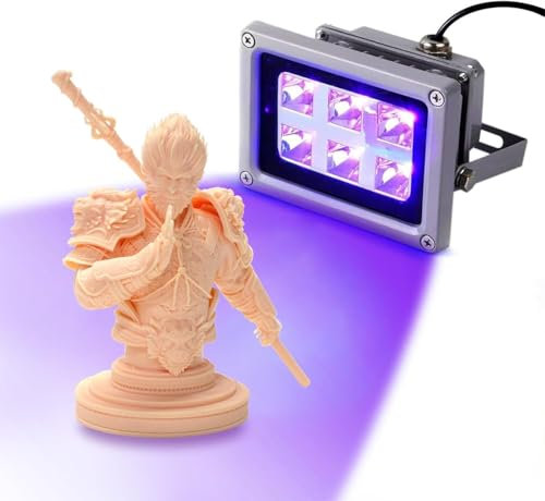 DERUC 3D Drucker Resin UV Lamp 405nm, UV-Harz-Härtungslicht für SLA/DLP/LCD-3D-Druck, UV Harz-Härten Licht mit 60 W