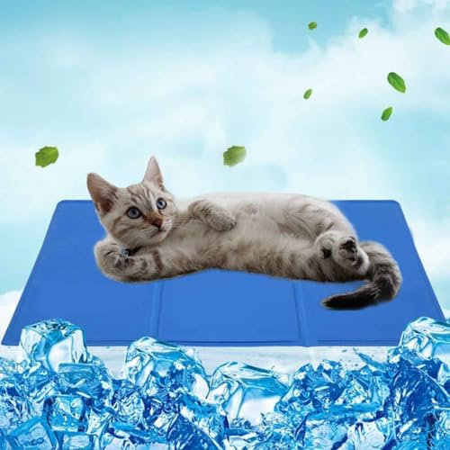 sparesbarn Kühlmatte für Katzen Tiere, Kühlkissen Gel Hund selbstkühlend, Haustier Katze Kaninchen Kühlung Pad, Gelkühlmatten Oxford-Gewebe + PVC Langlebiger (30 * 40 cm)