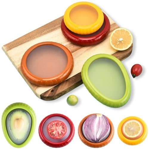 Crisper De Frutas Y Verduras De 4 Piezas - Silicone Fruit Storage Box,Silicone Fruit Storage Containers, Reusable Fruit Vegetable Containers, Avocado Saver For Fridge KeepFresh