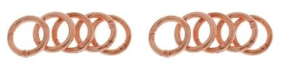 2 set 5 Pcs 28mm Alloy Round Carabiners Camping Spring Clip Keychain Rose Gold