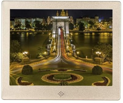 Cadre Photo numérique, Cadre Photo numérique avec écran 8 Pouces 1024X768 Album d'images HD Support MP3 MP4 Video Player Clock Calendar avec télécommande, Rose, Cadeau Britannique