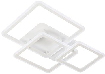 Fischer & Honsel Deckenleuchte Gelder | Sandweiß | L: 65,5 cm, B: 54 cm, A: 12 cm| Dimmbar, Farbtemperatureinstellung| 1x LED 45 W + 4,5 W RGB | 2700-6500 Kelvin | 6500 Lumen| EEG: E | 21459