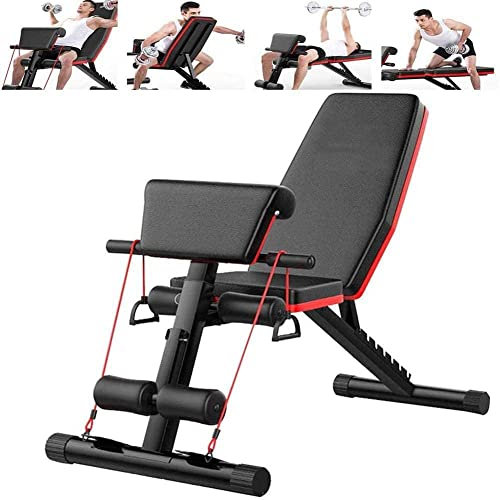 MYVVKIA Faltbare Home Gym Einstellbare Hantel Bank Workout Bank Hantel Flache Steigung Rückgang Sit Up Steigung Bauch Bänke Flache Fliegen Gewicht Drücken Fitness