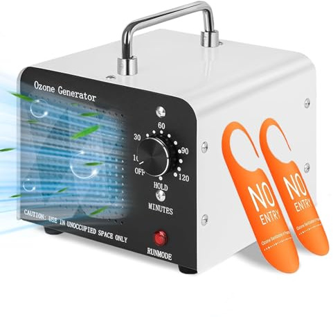Agrdeed 60000mg/H Ozongenerator, Ozongerät, Industrieller O3 Ozon Luftreiniger mit 120 Min Timer O3 Ozon Luftreiniger bis zu 300㎡ für Auto, Rauch, Haustiergerüche, Küchengerüche