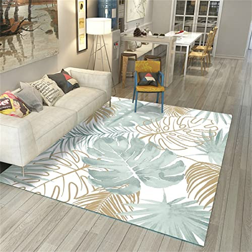 Kinderteppich für Zuhause, waschbar, kleiner Teppich für Wohnzimmer, 80 x 120 cm, Hellgrün