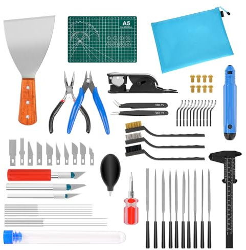 YHANEC 3D Drucker Werkzeug Kit, 73 Pcs 3D Drucker Zubehör, Einschließlich Düsenreinigungsnadeln, Deburring Tool, Art Knife Set, Pinzette, Zange, etc. für 3D Drucker Reinigungsset (M)