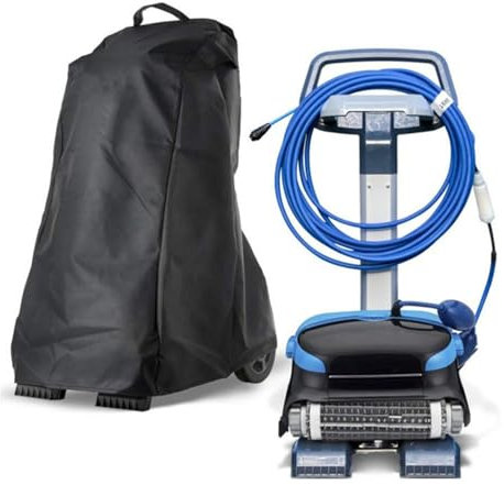 Pool Cleaner Caddy Cover, 420D Pool Cleaner Cover with Grab Handle, Sunproof Windproof and Robotic Pool Caddy Cover for Classic Caddy and Dolphin Pool Vacuum