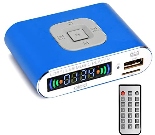 Asuinxurr Bluetooth 5.0 Audio Receiver, MP3 Digital Music Player, FM Radio, SD Card/USB Playback 3.5mm Audio Output(Blue)