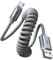 LISEN Câble USB-C spiralé Carplay (lot de 2, 1 m) pour voiture, câble USB-C rétractable de type C, cordon de charge USB-A vers C en silicone compatible avec iPhone 16/15, Samsung Galaxy S23/S22