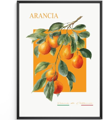 MJ-GRAPHICS® Arancia Poster Sizilien Zitrusfrucht Wandbild A4 ohne Rahmen