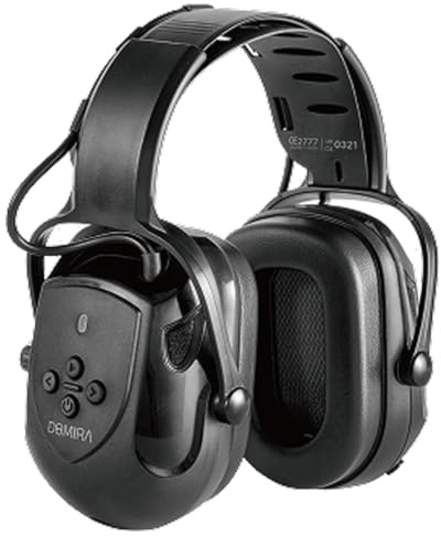 DOMIRA Bluetooth Electronic Unisex Ear Defenders SNR 30dB Noise Reduction – Hearing Protection Earmuffs with AUX, Mic & Stereo Sound for Shooting, Work & DIY – Brown/Black