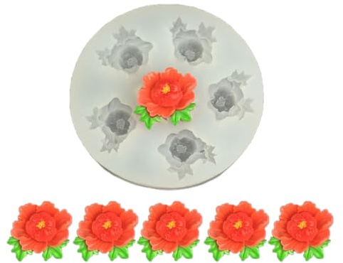Professionelle Silikonform für Süßigkeiten, Kuchendekoration, 63 Stück, 79 g pro Stück, stabiles Küchenwerkzeug, Gänseblümchen, Rose, Seerosen, Silikonform