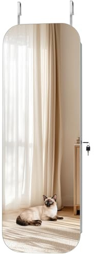 VEVOR Armadietto Portagioie, Altezza 1080 mm, Specchio a Figura Intera con Contenitore da Parete, Specchio Armadietto Portagioielli, Chiudibile Chiave con 2 Chiavi e Organizzatore da Viaggio, Bianco
