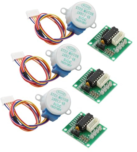 DEWOTHV 3PCS 28BYJ-48 ULN2003 Schrittmotor Driver Board Treiberplatine 31 x 35 mm +3PCS 5V Schrittmotor Durchmesser 28 mm für Arduino