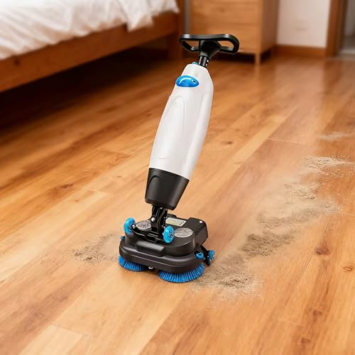 SEDAMORALLY Balayeuse Industrielle Petites autolaveuses, Doubles Brosses Rotatives, Capacité De Nettoyage De 12 000 Pi²/H, Batterie Lithium Rechargeable sans Fil, pour Parquets, Carrelages