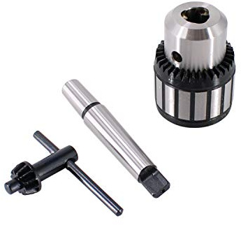 STEELMIGHT Woodturning Lathe Drill Chuck with MT2 Arbor 16mm Capacity with Chuck Key for Bench, Floor and Portable Drilling Machines