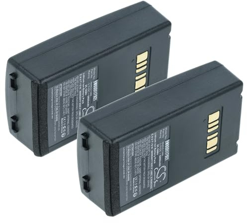vhbw 2X Akku kompatibel mit Datalogic Falcon X3, Falcon X4, Falcon X3 Plus Barcodescanner POS (6800 mAh, 3,7 V, Li-Ion)