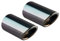 Auspuffblenden Auspuffblende Schwarz Chrom Edelstahl passend für Golf 7 VII Variant Kombi Plug&Play Endrohrblenden Endrohrblende Auspuff Blende Endrohre