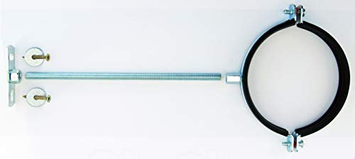 Pack of 4-125mm (5 inch) Pipe or Boiler Flue Bracket Kits with Choice of Pre-Cut Threaded Rod (30cm Threaded Rod)