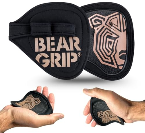 BEAR GRIP® Gants de gym en néoprène pour homme et femme – Alternative hygiénique aux gants de musculation, prises à main ouverte pour la musculation, CrossFit, entraînements avec barre et haltères