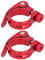 2 pcs Seatpost Clamp 35 mm Bike Seat Tube Clamp Quick Release Bicycle Saddle Clamp Aluminum Alloy Mountain Bike Accessories(Red) (Red)