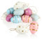 com-four® 18x Uova di Pasqua da Appendere - Decorazione Pasquale con Bellissimi Motivi Rosa/Blu/Bianco - Uova di Pasqua Decorative in Bei Colori (18 pezzi - blu/bianco/rosa)