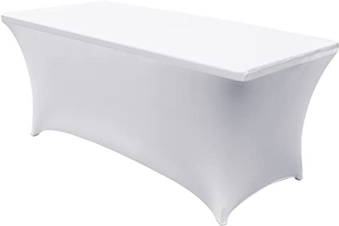 Green Blue GB371 Stretch Husse Stretch-Tischdecke Tishcover Spandex für rechteckige Tische Kompatibel mit GB370 Klapptisch 180x75x74cm (1, Weiß)