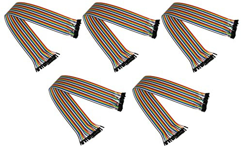 kabelmeister - Jumper Wire/Drahtbrücken-Kabel - Buchse an Buchse (Female to Female) - 5er-SPAR-Set - 20cm - 40-Pin trennbare Adern für Arduino, Raspberry Pi, Banana Pi, Breadboad, Steckboard etc.