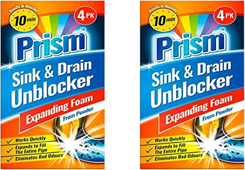 Sink & Drain Unblocker - Expanding Foam From Powder Work Quickly - Expand To Fill The Entire Pipe - Eliminates Bad Odour - Result In 10 Minutes - Pack of 8-25g Sachets