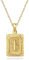 CyxenNova cadena collar hombre oro hombre, cadena letras A-Z, cadena rey placa cadena acero inoxidable hombre, joyería para regalo mujer (I, Oro)