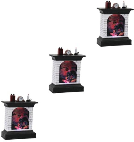 UKCOCO 3st Led-kerzenlaterne Vintage Dekorative Laterne Kürbislaterne Led-nachtlicht Schreibtischaufsatz Geführte Laternen Tisch-nachtlicht Dekoration Nachtlicht Led- Kamin Halloween