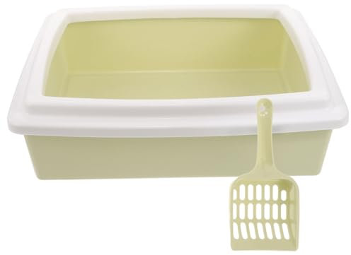 Kisangel 1juego Caja Para Gatos De Estilo Abierto Con Contenedor De Almacenamiento y Pala Para Viajes y Fácil De Limpiar Material Duradero y Reutilizable Diseño Práctico Para Evitar