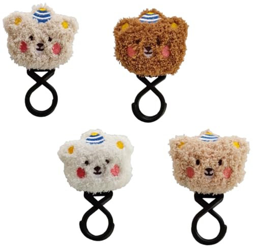 Teegxddy Pack de 4 ganchos para ositos, ganchos carro bebe, para la compra, bolsos de pañales y cambiadores
