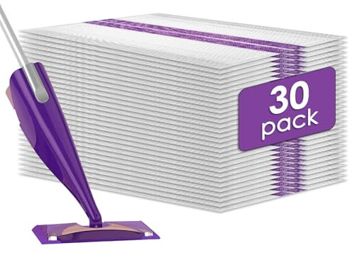 (30 pièces) Tampon de Nettoyage Jetable Compatible avec Swiffer WetJet, Tampon de Remplacement pour le Nettoyage par Pulvérisation, Tampon de Nettoyage Multi-Surfaces pour le Nettoyage des Sols.