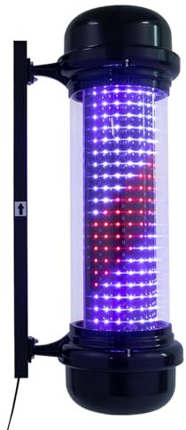 Barber Pole 22 * 73cm LED Light Barbershop Lampe 220V Friseursalon Licht Barber Shop Pole Sign Licht Rotating Beleuchtete Lampe Rot Weiß Blau Streifen Lampe für Friseur Salons